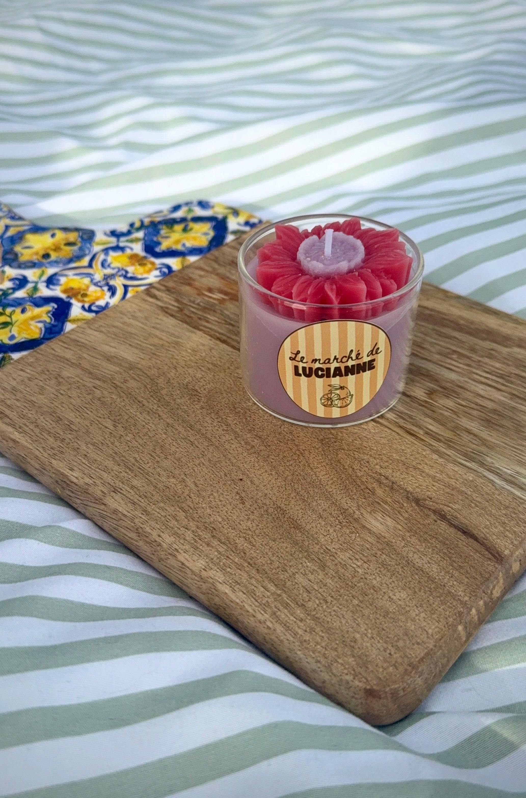 Bougie fleur – Cire de soja parfum rose