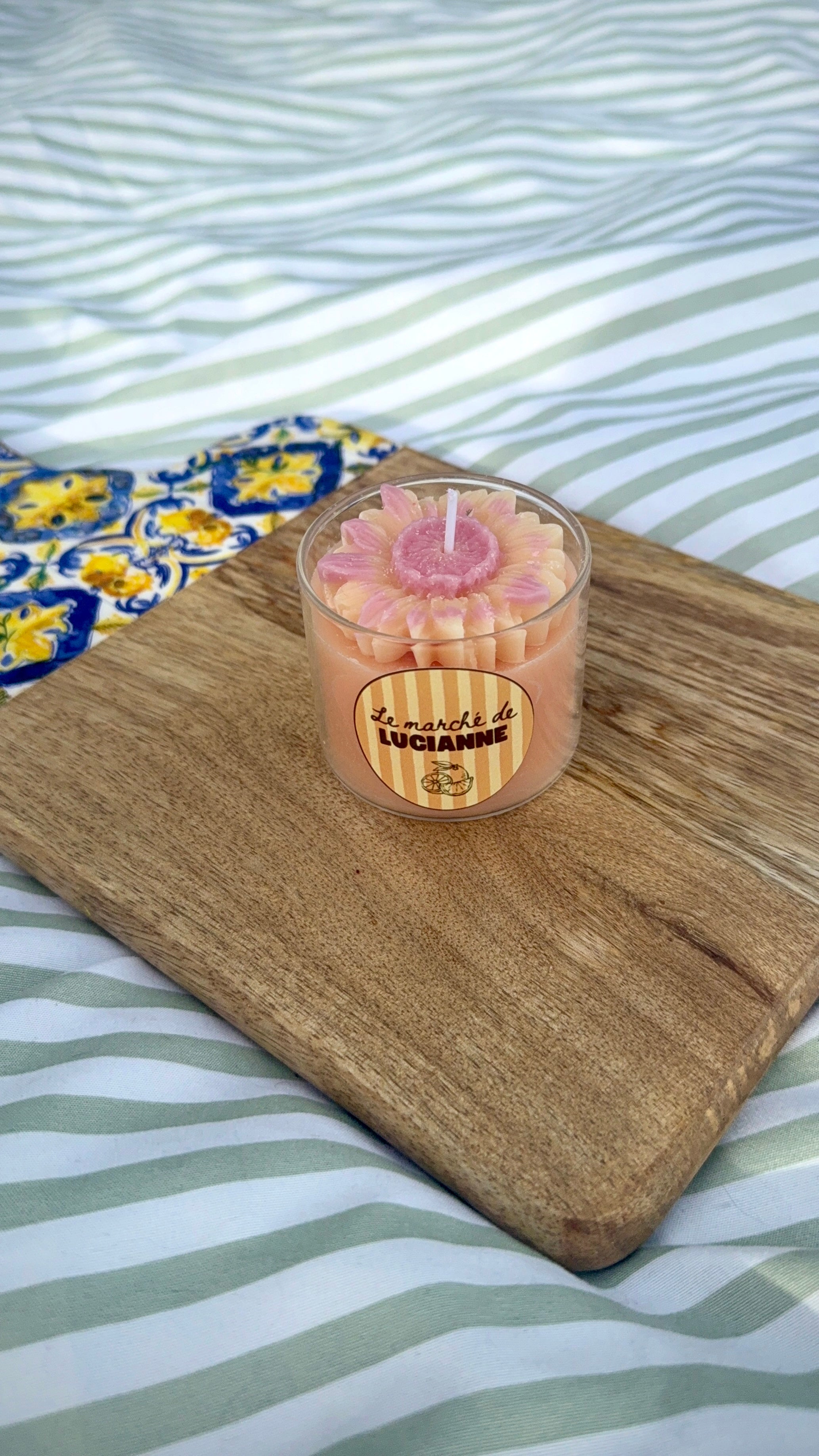 Bougie fleur – Cire de soja parfum rose