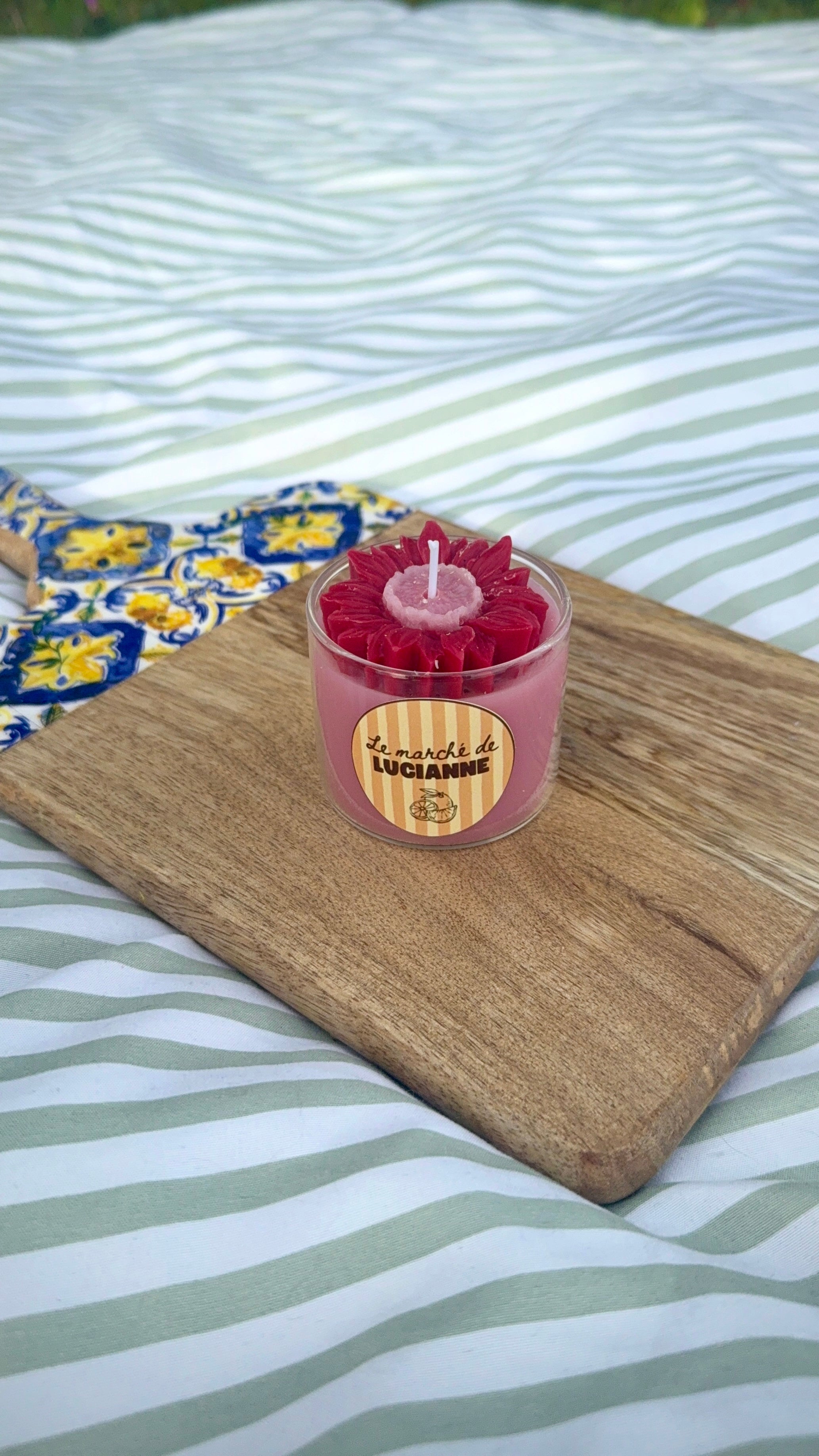 Bougie fleur – Cire de soja parfum rose