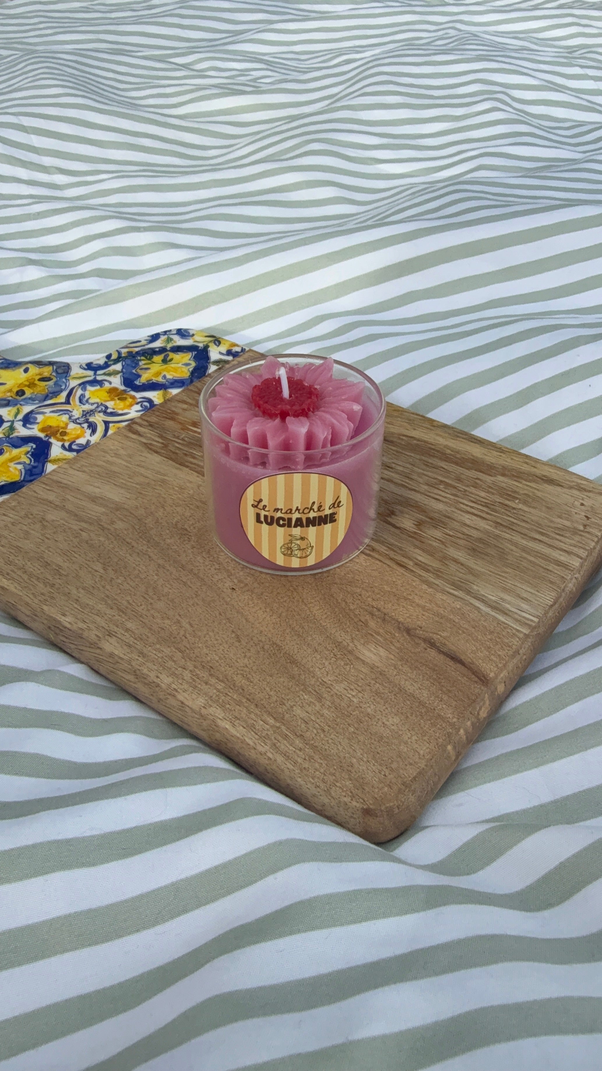 Bougie fleur – Cire de soja parfum rose