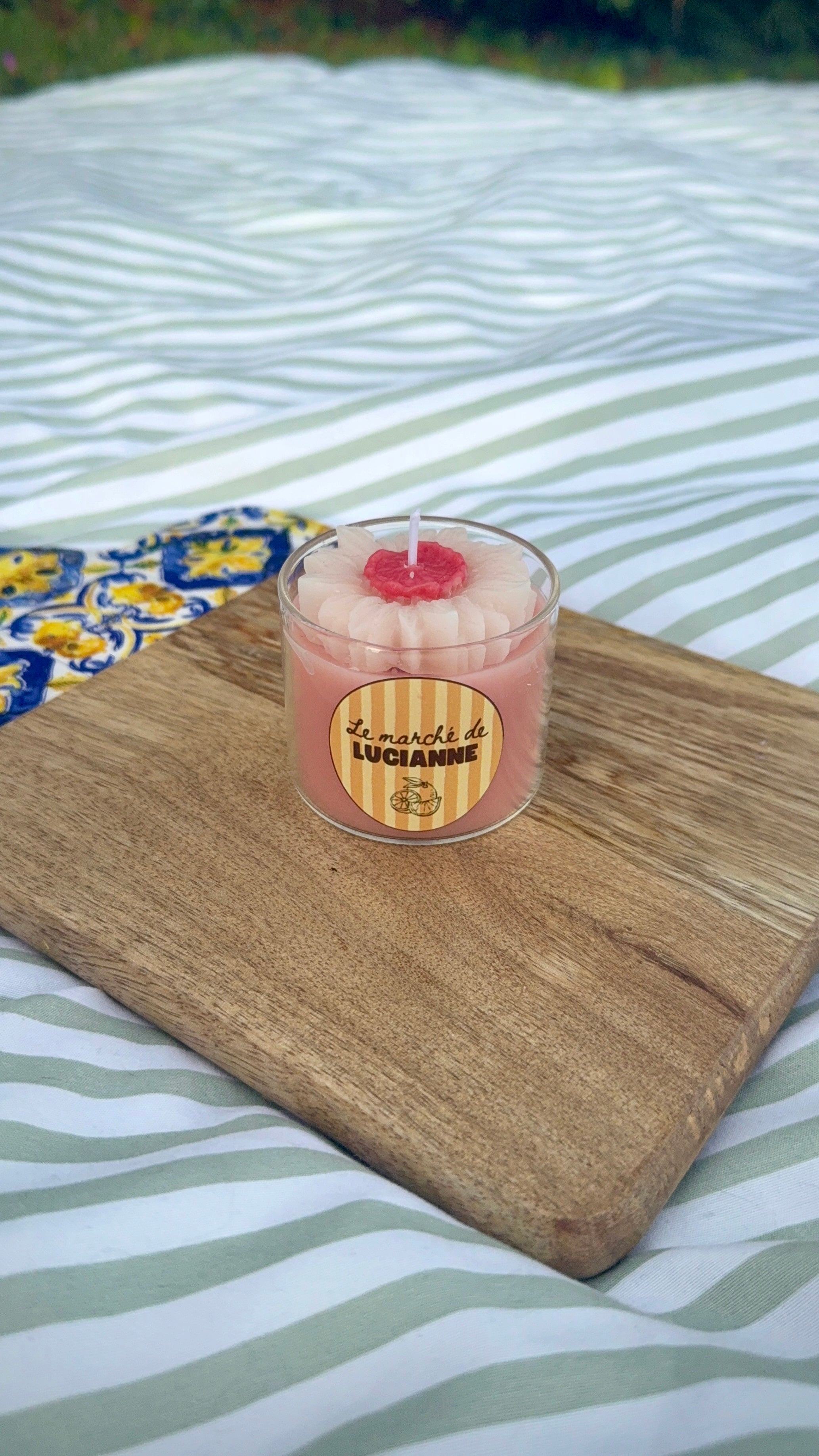 Bougie fleur – Cire de soja parfum rose