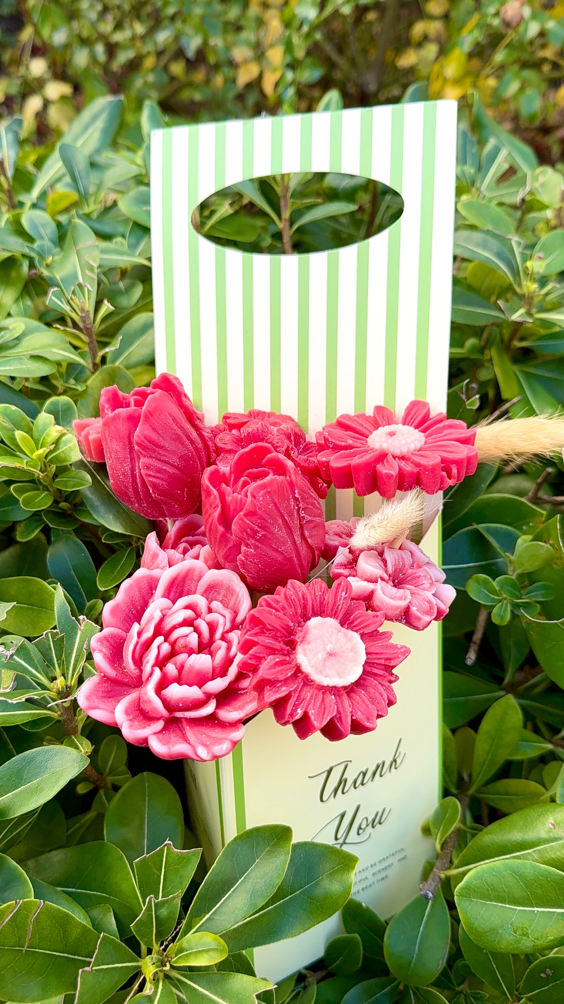 Bouquet de Fleurs en Cire – 10 Tiges - Packaging Réutilisable