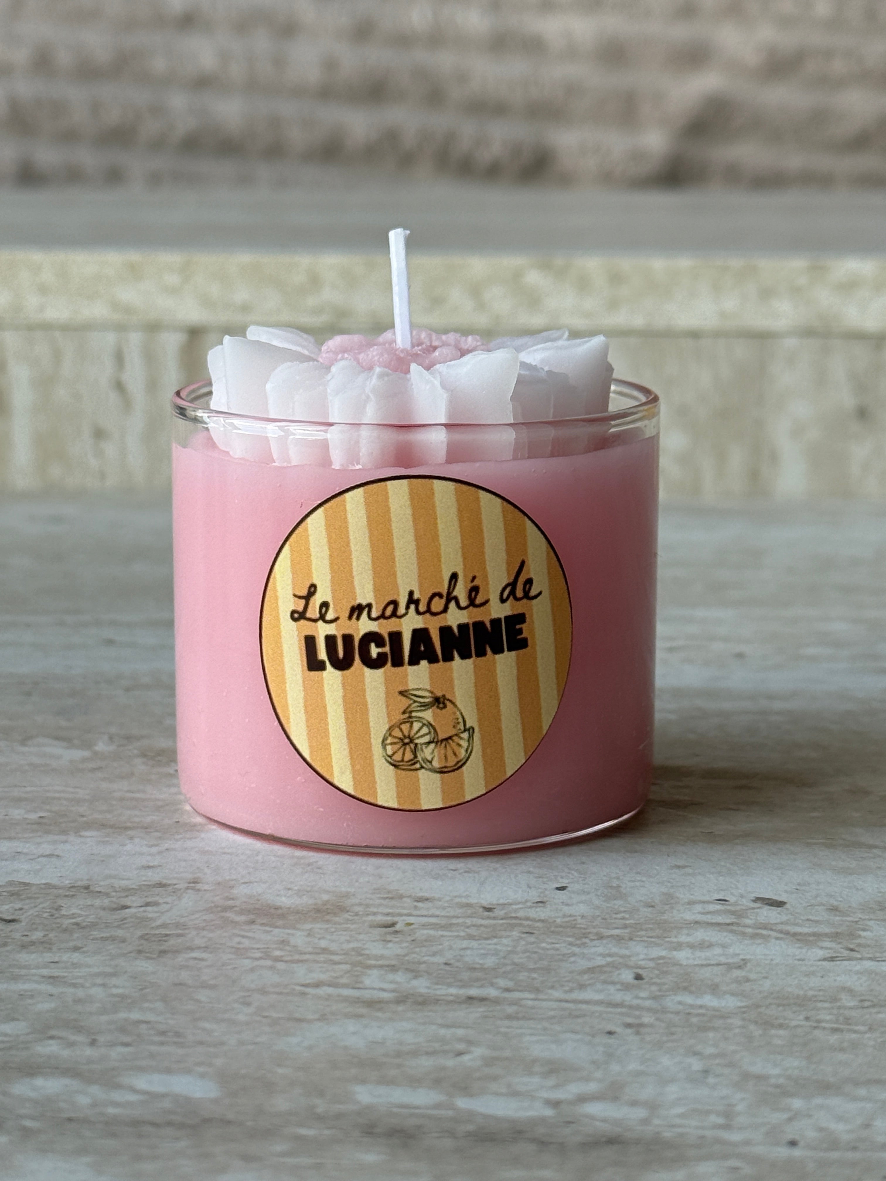 Bougie fleur – Cire de soja parfum rose