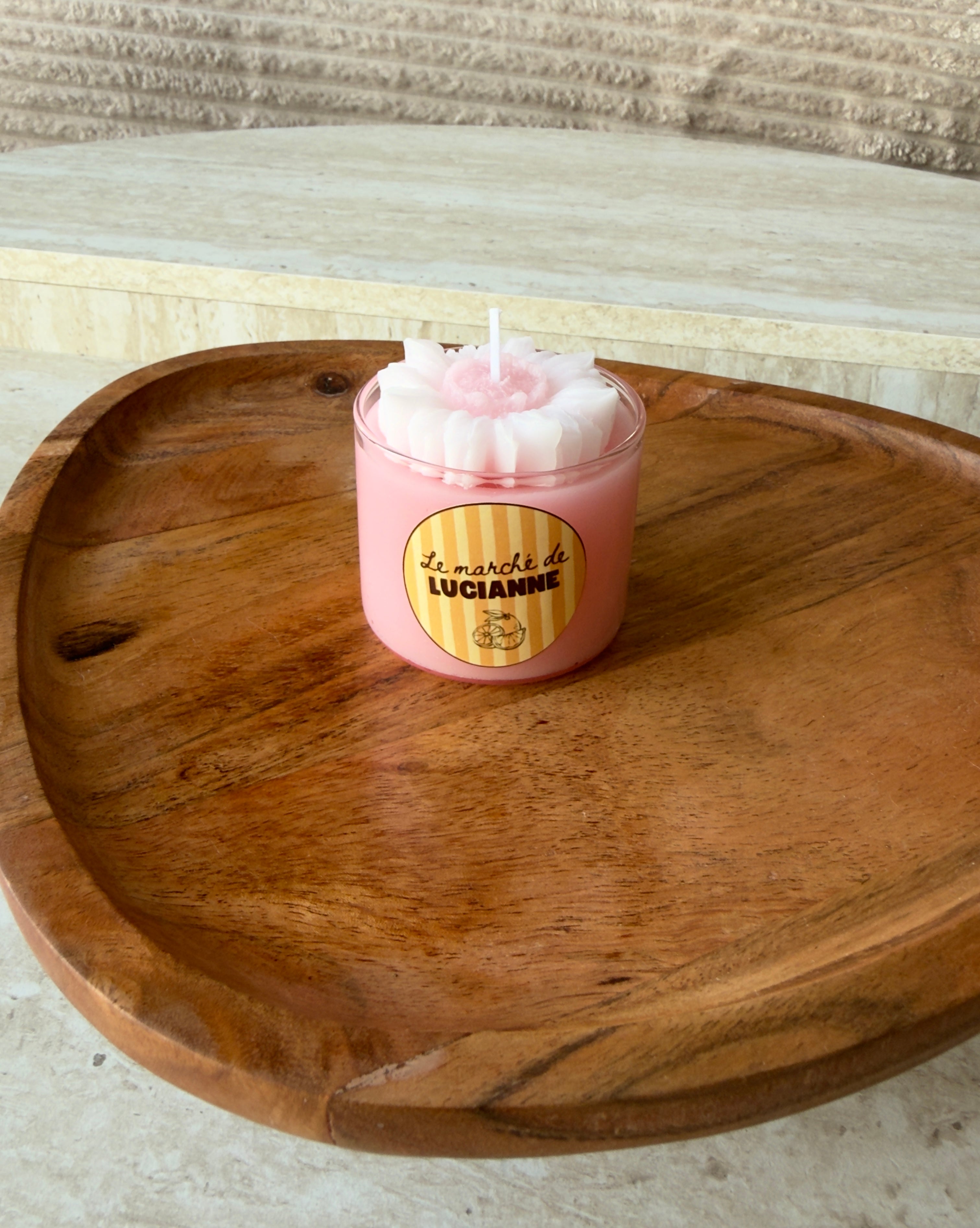 Bougie fleur – Cire de soja parfum rose