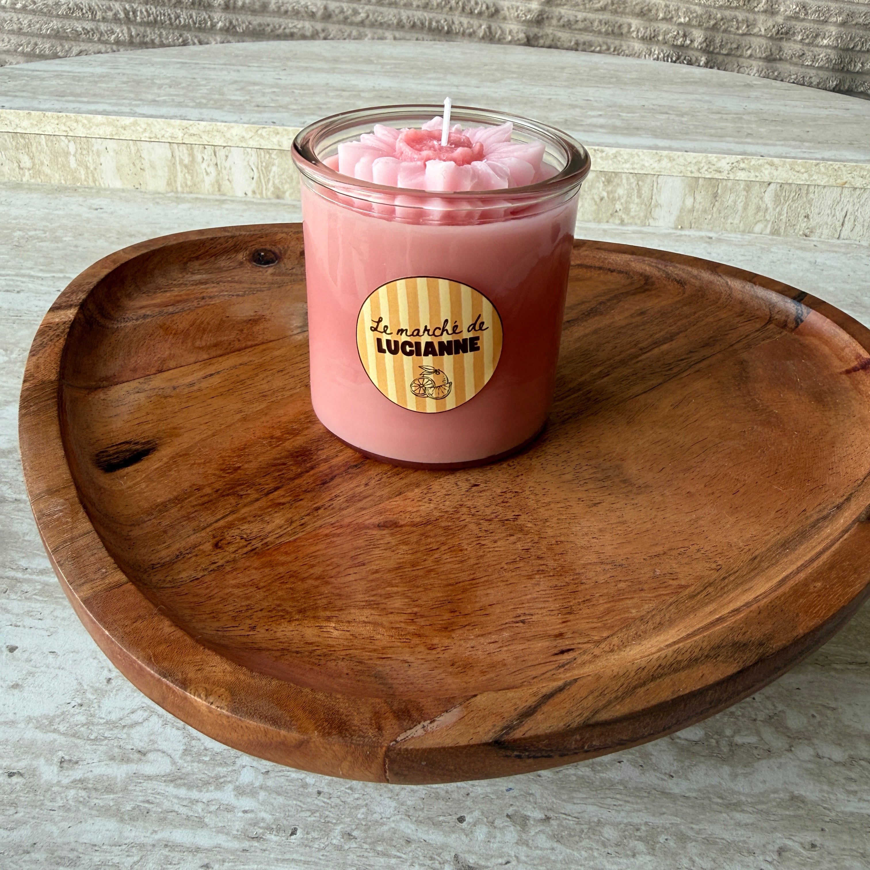 Bougie fleur – Cire de soja parfum rose