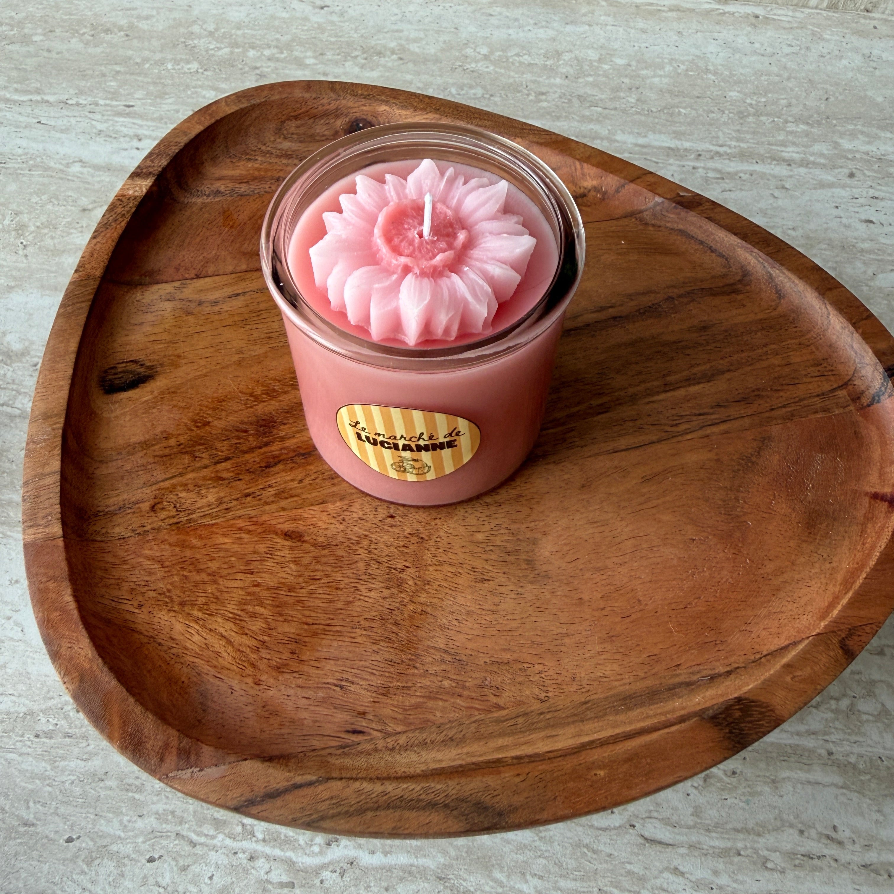 Bougie fleur – Cire de soja parfum rose